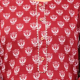 YUSRA Floral Printed Regular Round Neck Kurta with Trousers & Dupatta image 2