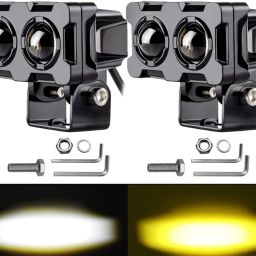 LED Fog Lights ,White and Amber Projector Light for all bikes (pack of 2) Fog Lamp Motorbike LED (12 V, 40 W)-23