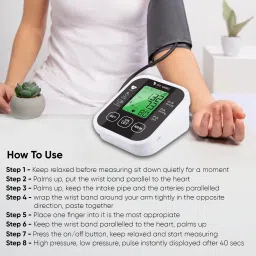 DR VAKU Digital Blood Pressure Machine Upper Arm Adjustable Cuff Kit with Talking Function Intellisense Technology Most Accurate Measurement Bp Monitor image 5