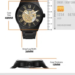 Fossil Men Black Skeleton Dial Analogue Automatic Motion Powered Watch BQ2092 image 4