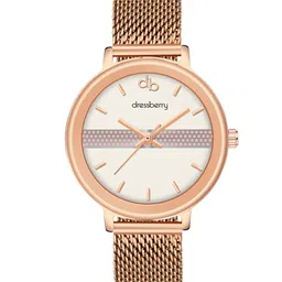 DressBerry Women White Dial Stainless Steel Straps Analogue Watch-DB-015-White-42