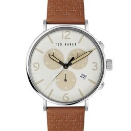 Ted Baker Men Cream-Coloured Brass Dial & Brown Leather Straps Analogue Watch BKPBAS202-Cream-image-44
