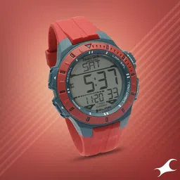 Fastrack Men Grey Dial & Red Straps Digital Watch-38
