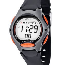 Spiky Unisex Kids Grey Dial & Black Straps Digital Multi Function Automatic Watch image 3