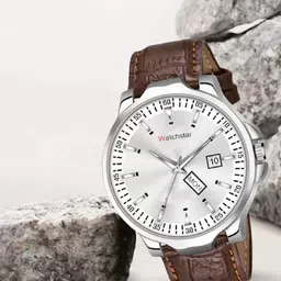 WATCHSTAR Men Printed Dial & Leather Textured Straps Analogue Watch DD white leatherRU-29