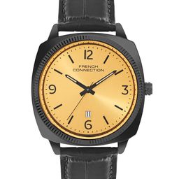 French Connection Men Dial & Leather Textured Straps Analogue Watch FCN084BBL-20