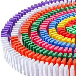 pulsbery n Creative Blocks Educational Buliding Game Set 100 pcs Imported Domino for Kids Standard 12 Colors (100 Pieces) (Milticolor) image 5