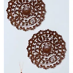 VAS collection home Brown 2 Pieces Textured Hanging Wall Decor-picture-7