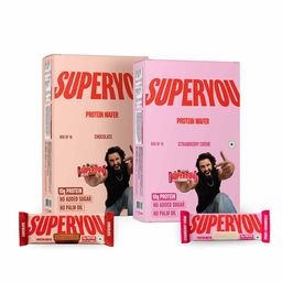 Superyou Protein Wafer Bars Combo, 10 bar(s) Strawberry Creme & Chocolate-1