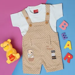 V-Mart Infant Printed Cotton Single Jersey Round Neck Dungaree-image-19