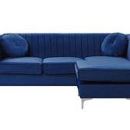 home lifestylez Fascino Sectional Fabric Sofa - Navy Blue-picture-14