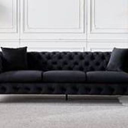 home lifestylez Norman Fabric Sofa - Black-picture-4