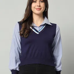 BROOWL V-Neck Woollen Sweater Vest-image-93