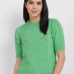 Allen Solly Woman Open Knit Self Design Pure Acrylic Pullover-image-41