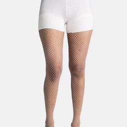 Theater Women White Solid Fish Net Stockings-image-59