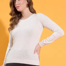 98 Degree North Self Design Cable Knit Cotton Pullover Sweater-image-77
