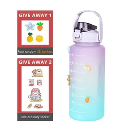 HOUSE OF QUIRK Purple 3D Sticker Plastic Water Bottle 2 L-58