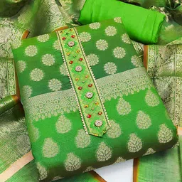 MANVAA Floral Woven Design Unstitched Dress Material-image-91