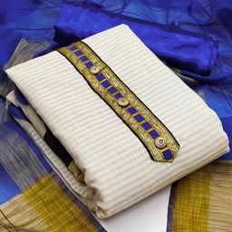 MANVAA Striped Gotta Patti Banarasi Jacquard Unstitched Dress Material-image-97