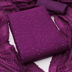 KALINI Embellished Sequined Unstitched Dress Material-image-59