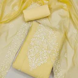 KALINI Floral Embroidered Unstitched Dress Material-14
