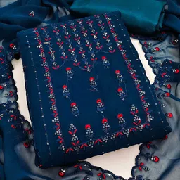KALINI Floral Embroidered Unstitched Dress Material-image-73