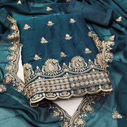 KALINI Paisley Embroidered Sequinned Unstitched Dress Material-image-71