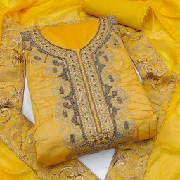 KALINI Embroidered Beads & Stones Unstitched Dress Material-picture-12