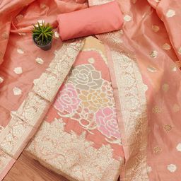 JATRIQQ Organza Unstitched Dress Material-image-96