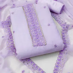 KALINI Embroidered Silk Georgette Unstitched Dress Material-image-71