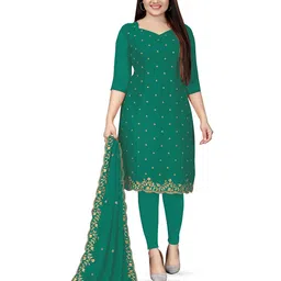 MANVAA Ethnic Motif Embroidered Unstitched Dress Material-image-42