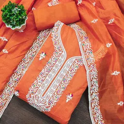 LeeliPeeri Designer Embroidered Unstitched Dress Material-image-54