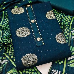 KALINI Ethnic Motifs Woven Design Gotta Patti Unstitched Dress Material-image-74