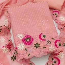 KALINI Embroidered Unstitched Dress Material-image-0