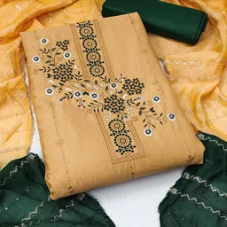 KALINI Embroidered Sequinned Unstitched Dress Material-image-73