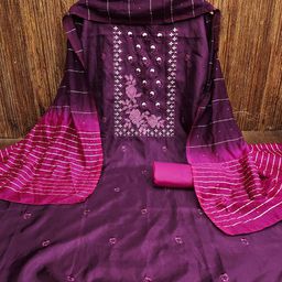 MANVAA Floral Embroidered Unstitched Dress Material-picture-20