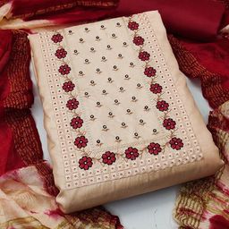 MANVAA Floral Embroidered Sequinned Unstitched Dress Material-image-42