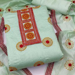 KALINI Geometric Embroidered Unstitched Dress Material-image-26