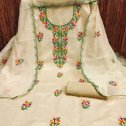 Peachmode Embroidered Unstitched Dress Material-image-18