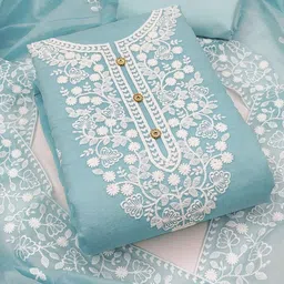 Peachmode Embroidered Unstitched Dress Material-image-13