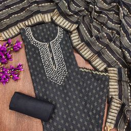 LeeliPeeri Designer Ethnic Motifs Embroidered Unstitched Dress Material-image-36