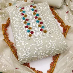 LeeliPeeri Designer Embroidered Unstitched Dress Material-image-41