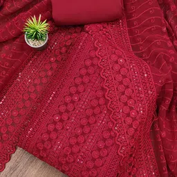 Panzora Floral Embroidered Sequinned Unstitched Dress Material-image-44