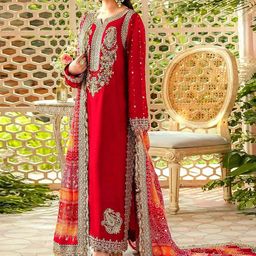 ODETTE Embroidered Semi-Stitched Dress Material-image-44