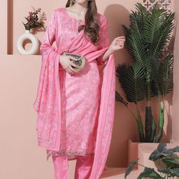 Stylee LIFESTYLE Floral Printed Satin Unstitched Dress Material-image-43