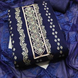 KALINI Ethnic Motif Woven Design Gotta Patti Unstitched Dress Material-picture-40