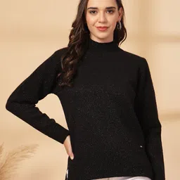Juelle Women Ribbed Mock Neck Pullover Sweater-image-8