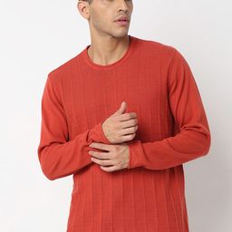 SPYKAR Cable Knit Round Neck Long Sleeves Cotton Pullover Sweater-image-51