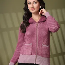 Juelle Women Striped Ribbed Cardigan Sweaters-image-52