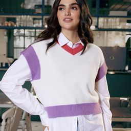 The Souled Store Extended Sleeves Acrylic Crop Pullover Sweater-image-37